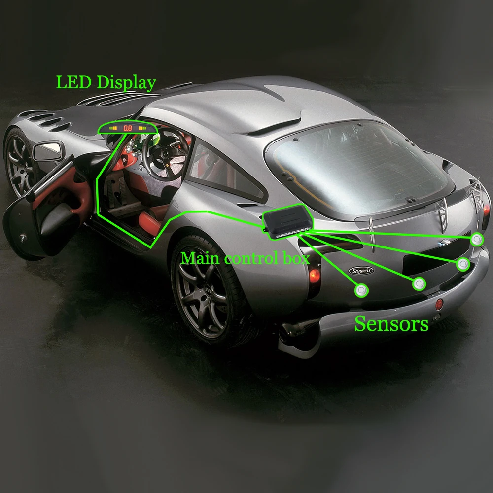 SINOVCLE комплект автомобильных датчиков парковки Светодиодный/lcd/зуммер 16 мм обратный резервный Радар монитор системы 12 в 6 цветов с отверстием пила