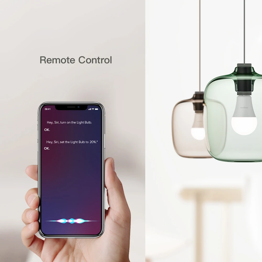 Умный светильник Koogeek с регулируемой яркостью, Белый светодиодный Wi-Fi светильник, Умный домашний голосовой светильник/пульт дистанционного управления для Alexa/Apple HomeKit/Google Assistant