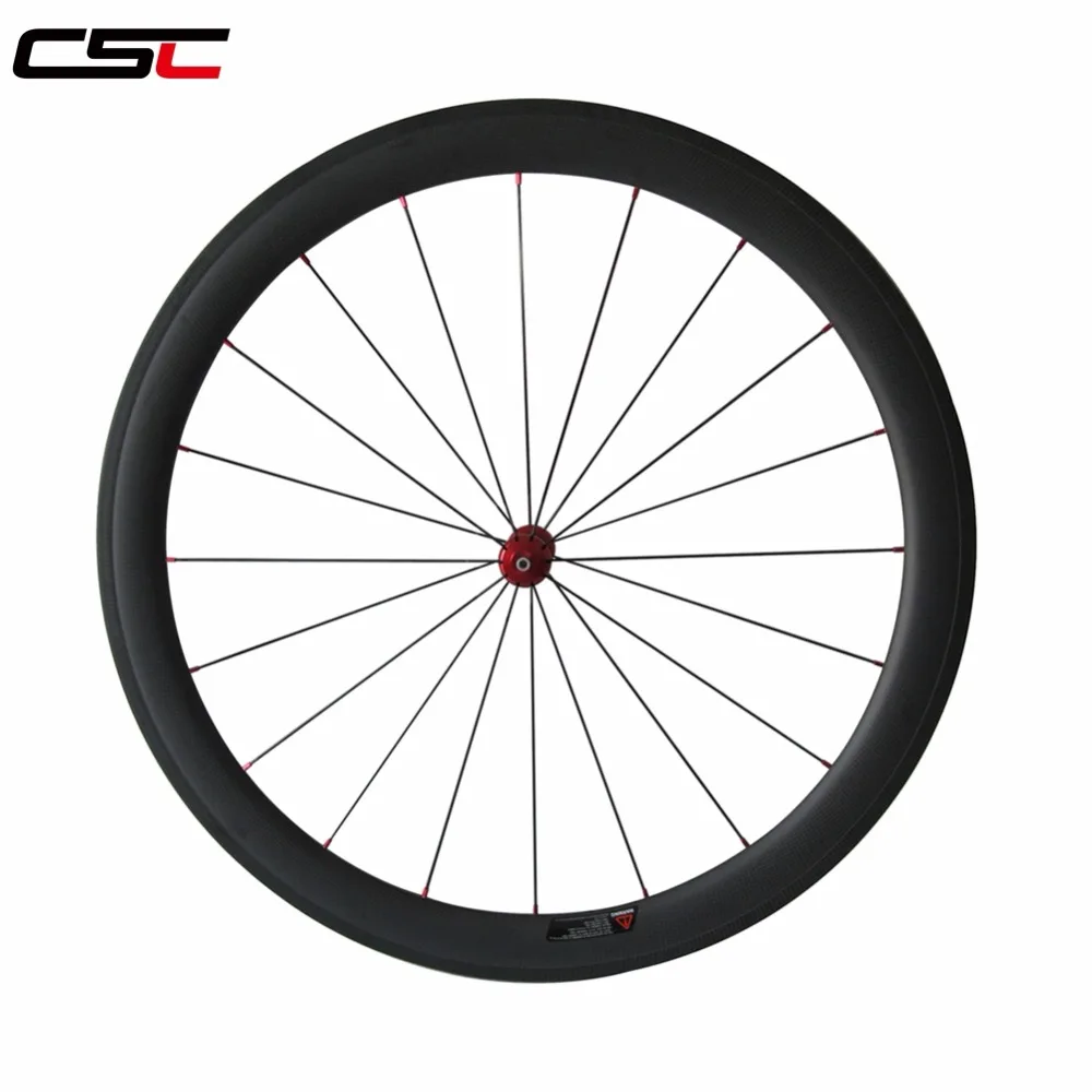 Perfect Single front wheel 23mm wide 24/ 38/ 50/ 60/88mm Deep powerway R36 hub Clincher Tubular Carbon road bike bicycle Wheels 4