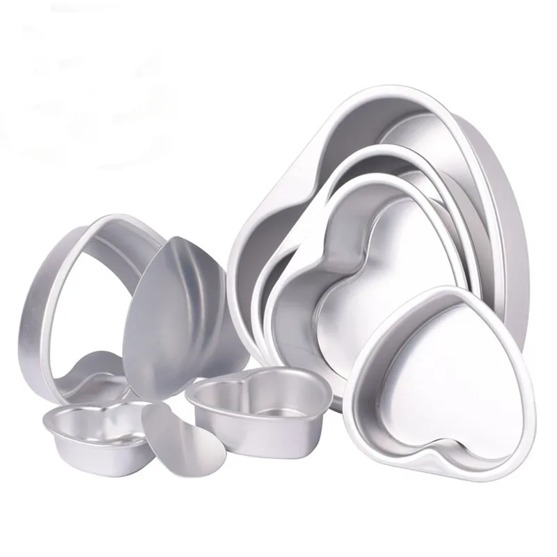 10inch Aluminum Alloy Heart Shape Cake Pan Birthday Cake Mold Removable Bottom Pudding Mold DIY Baking Kitchen Tools1