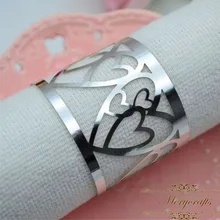 Лазерная резка металлическая Серебристая бумага Свадебные Кольца для салфеток на заказ кольца для салфеток с именами бумажные свадебные кольца для салфеток оптом