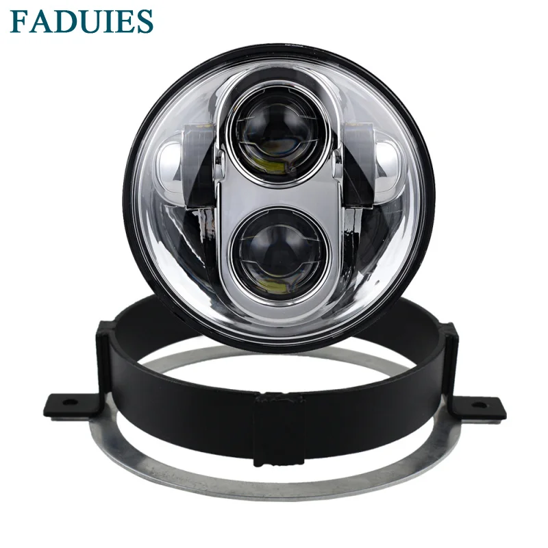 

FADUIES Chrome 5.75 INCH Motorcycle Projector Daymaker LED Headlight with bracket Plug and Play for Honda 2006 VTX 1300C 1800
