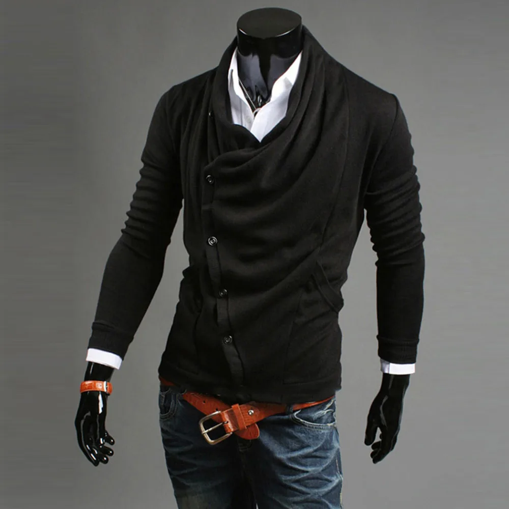 Fashion Mens Sweater Jumper Coat Jacket Knitwear Solid Casual Slim Fit