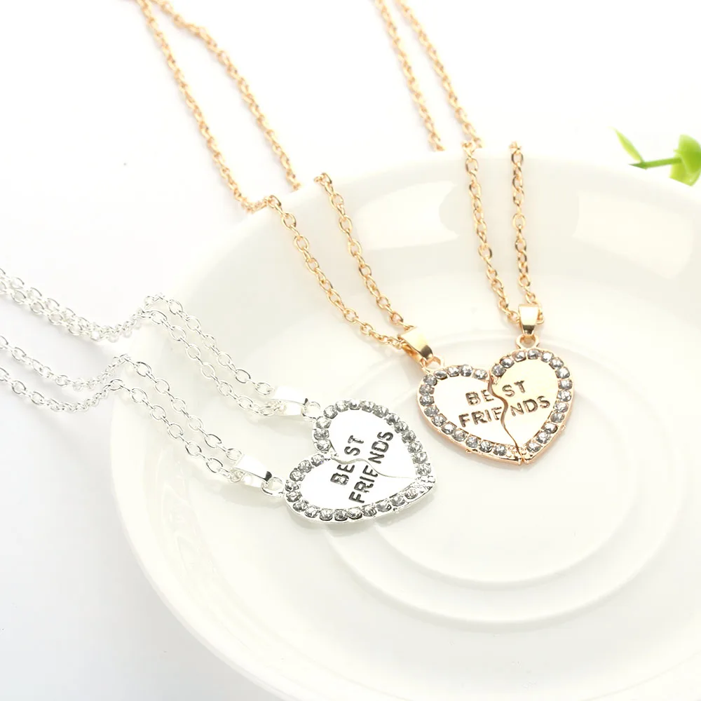 Collana Amicizia A Forma Di Cuore Per BFF – Gioiello In Lega Con Incisione 'BEST FRIENDS', Regalo Per Compleanno, San Valentino, Natale