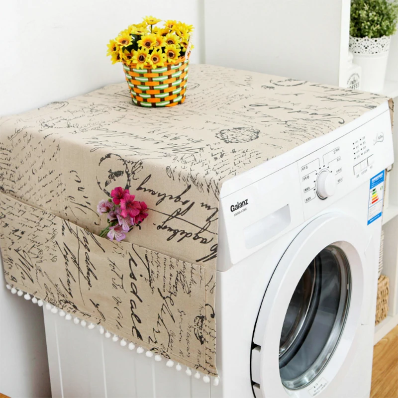 Ikohbadg Refrigerator Dust Cloth, Multipurpose Proof Cover Washing Machine Waterproof With Storage Pockets Bags Oven Dishwasher Kitchen Appliances Whi