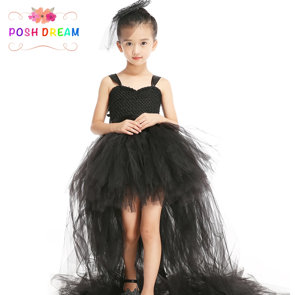 POSH DREAM Girls Black Tutu Dress with ...