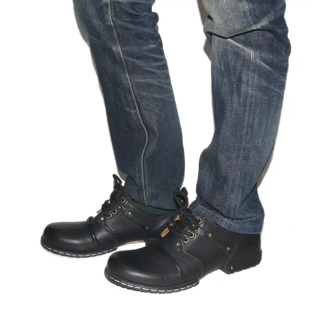 OTTO ZONE Handgemachte Echte Kuh Leder Stiefeletten Mode OTTO ZONE Handgemachte Echte Kuh Leder herren Martin Stiefel