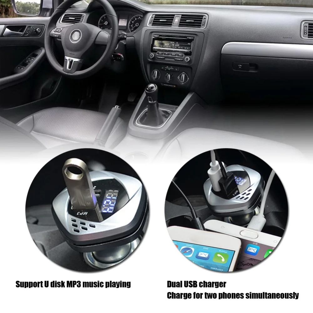 1* Автомобильный mp3-плеер 1* Руководство пользователя 5 в 1 Bluetooth автомобильный комплект громкой связи fm-передатчик mp3 музыкальный плеер USB зарядное устройство DC12-24V
