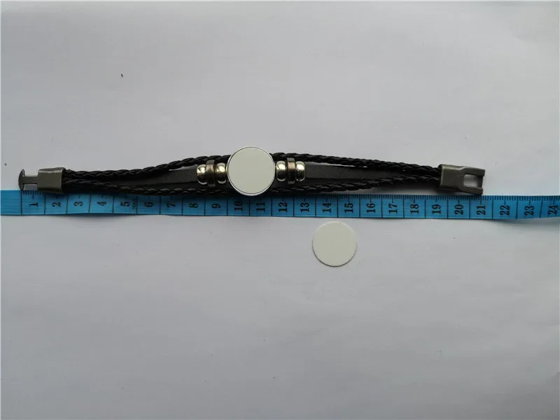 Браслеты из натуральной кожи для сублимации черный плетеный браслет для термопереводной рисунок пользовательские ювелирные изделия оптом 10 шт./лот - Окраска металла: about 20.5cm