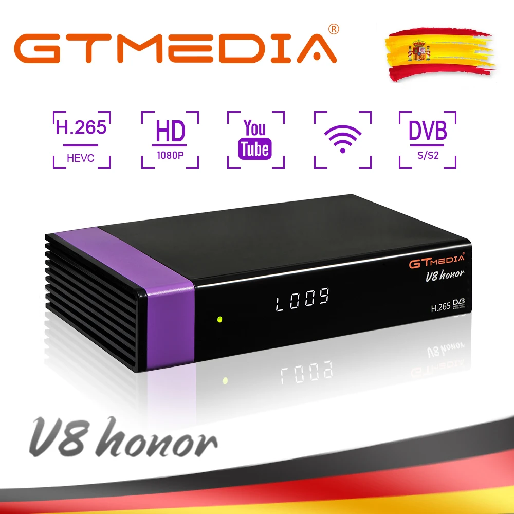 

GTMedia V8 Honor Satellite Receiver Bult-in WiFi +1 Year Europe Cccam Cline Full HD DVB-S2/S Freesat V8 NOVA Receptor Only Spain