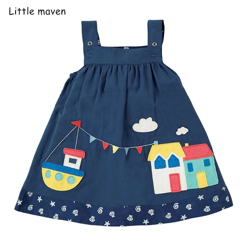 Little maven/Новинка лета 2019 одежда для маленьких девочек Брендовое платье детское