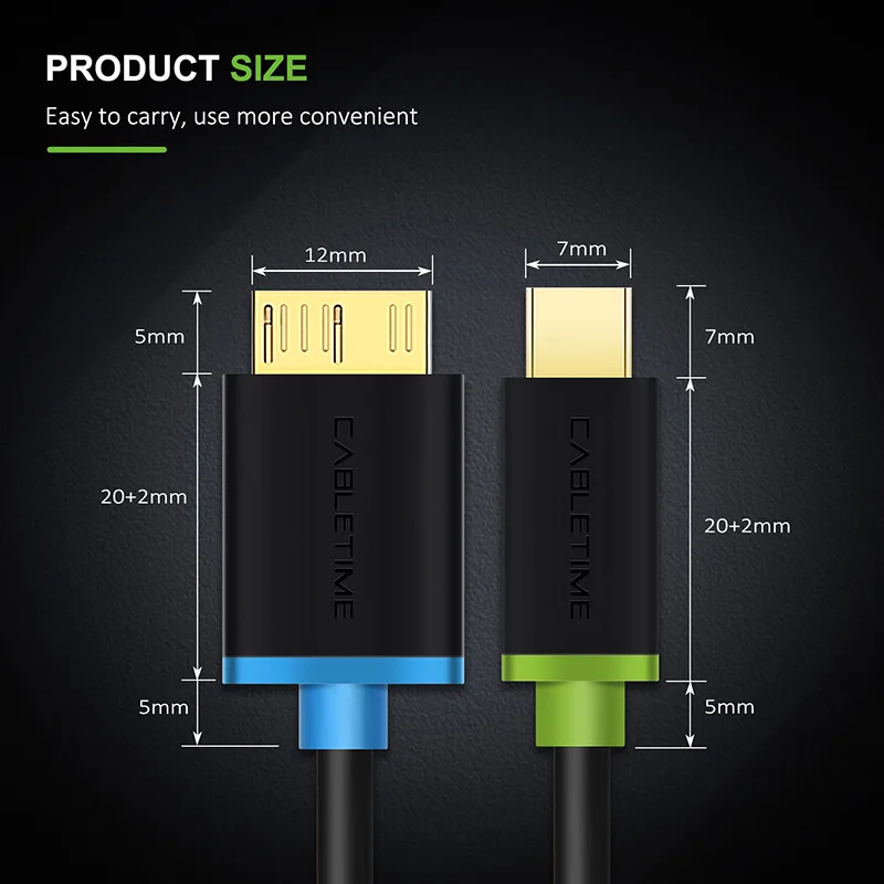 Кабель CABLETIME USB 3 1 Type C к Micro 0 c b Мужской кабель для передачи данных Синхронизация