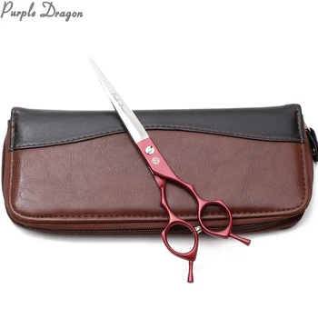

7" 440C Purple Dragon Red Color Straight Scissors Thinning Shears Professional Pet Scissors Dog Scissors Grooming Scissors Z9029