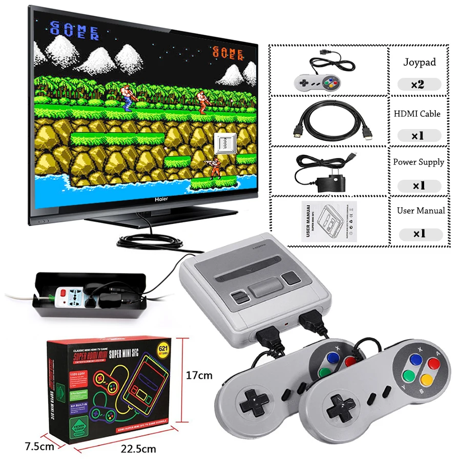 Супер Мини HD семейный ТВ 8 бит SNES Видео игровая консоль Ретро Классический выход