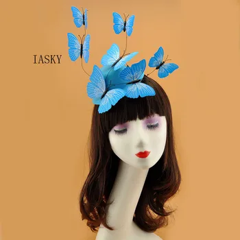 

2019 New Foldable Butterfly Fascinator Hat Fashion Photo Shoot Spring Church Party Wedding Ladies Headwear Butterfly Hair Clip