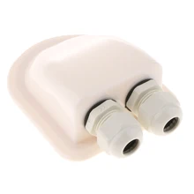 Caja de glándula de entrada de Cable doble/doble Solar, resistente a la intemperie para proyectos solares en caravana, autocaravana, remolque de viaje, cabina de barco, Blanco RV ABS
