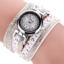Duoya Лидирующий бренд модные роскошные часы-браслет Для женщин кварцевые часы дамы Повседневное Для женщин Винтаж Повседневное наручные