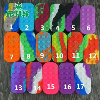

5pcs/lot 2017 New arrival 6+1 34ml 4ml*6 10ml large silicone jars dab wax oil Cosmetics container free shipping