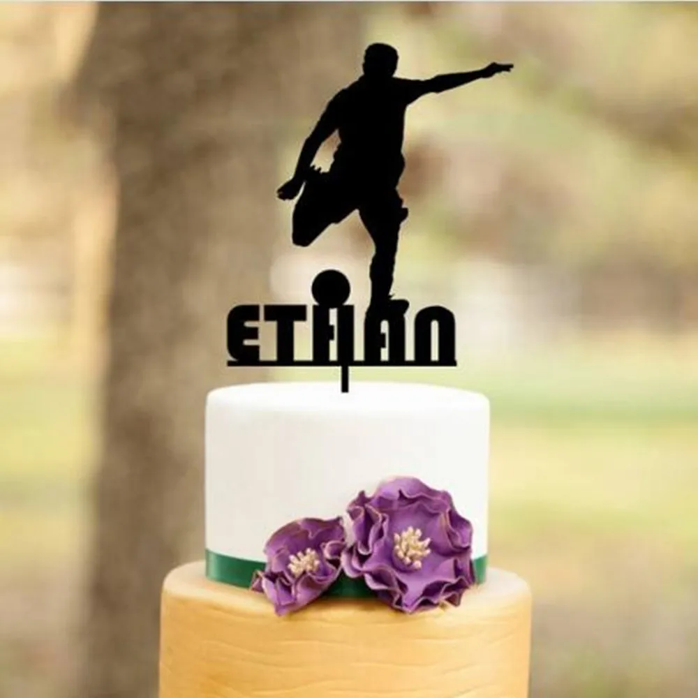 

Custom Football Birthday Cake Topper Sport Theme Cake Decoration Toppers Personalized Birthday Gift Cake Decorations