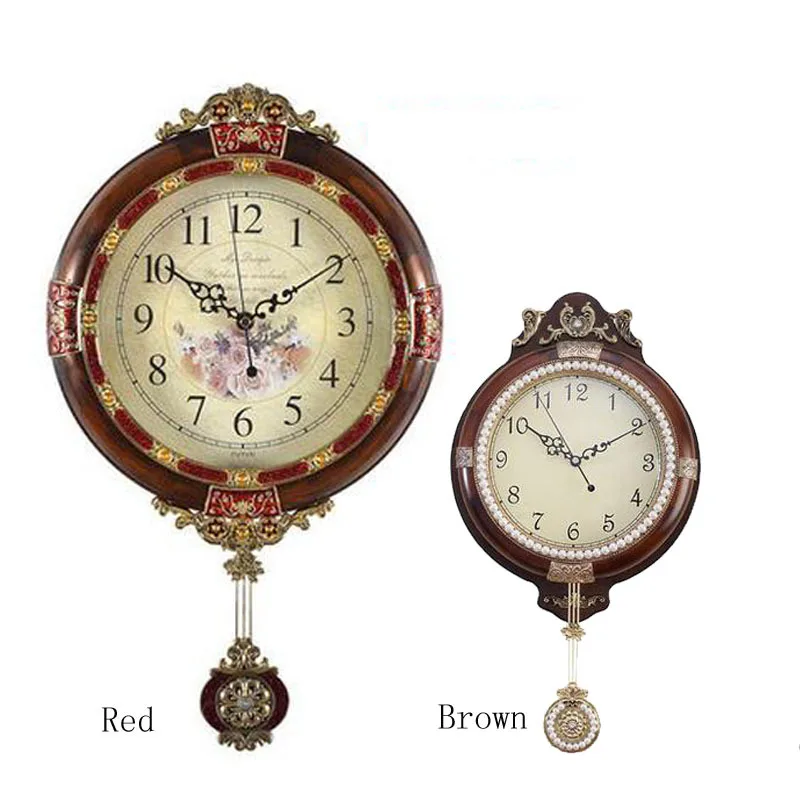 New Arrive Free Shipping Solid Wood Brown Single Face Wall Clock New Arrive Free Shipping Solid Wood Brown Single Face Wall Clock Vintage French Home Decor Large Decorative Pendulum In Clocks From Garden