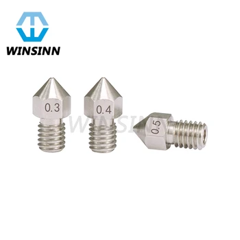 

3D Printer Nozzle M6 Stainless Steel for 0.3 0.4 0.5mm Hotend Extruder for 1.75MM 3MM Filament