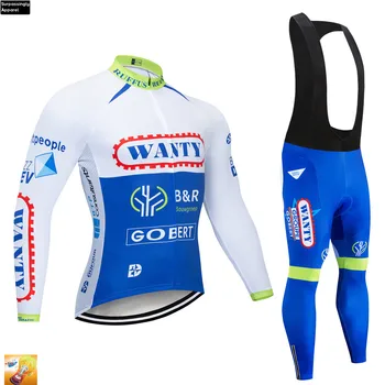 

2019 Pro UCI TEAM Wanty Cycling Jersey 16D Bike Pants Long Sleeve Ropa Ciclismo Men Windproof Bicycling Maillot Culotte Wear