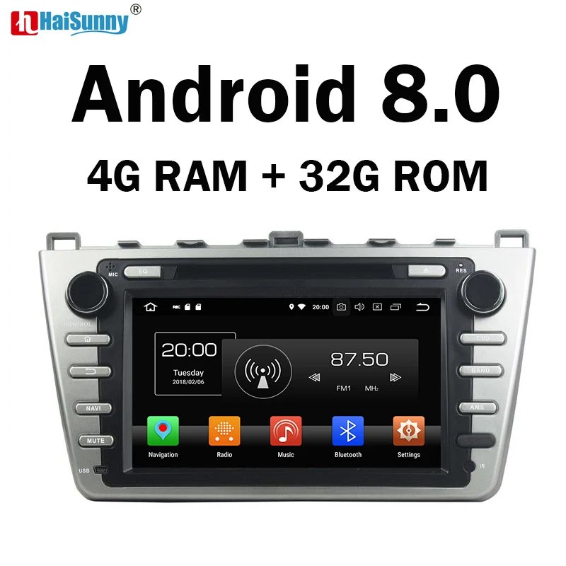 

HaiSunny 4GB RAM Octa Core Android 8.0 Car DVD Navigation Multimedia Player Stereo For MAZDA 6 RUIYI 2008 - 2010 2011 2012 Radio