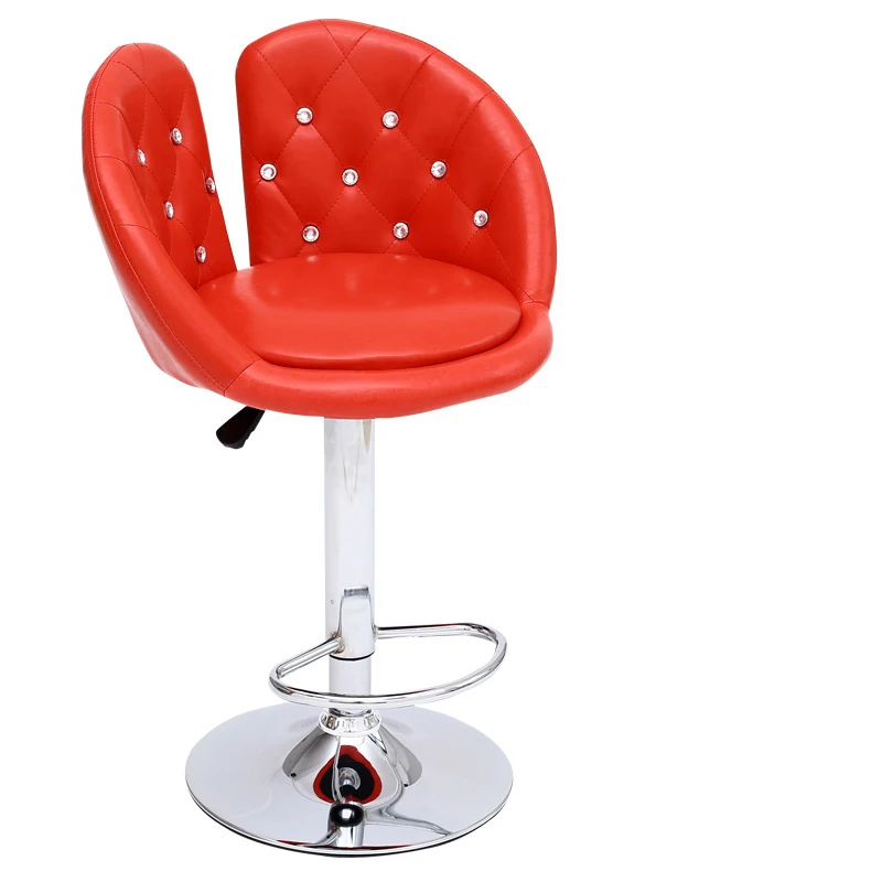 Lounge Bar Chair A Single Swivel Chair Can Lift High Rotatable Metal Frame Multi-color Optional with The Back of A Chair