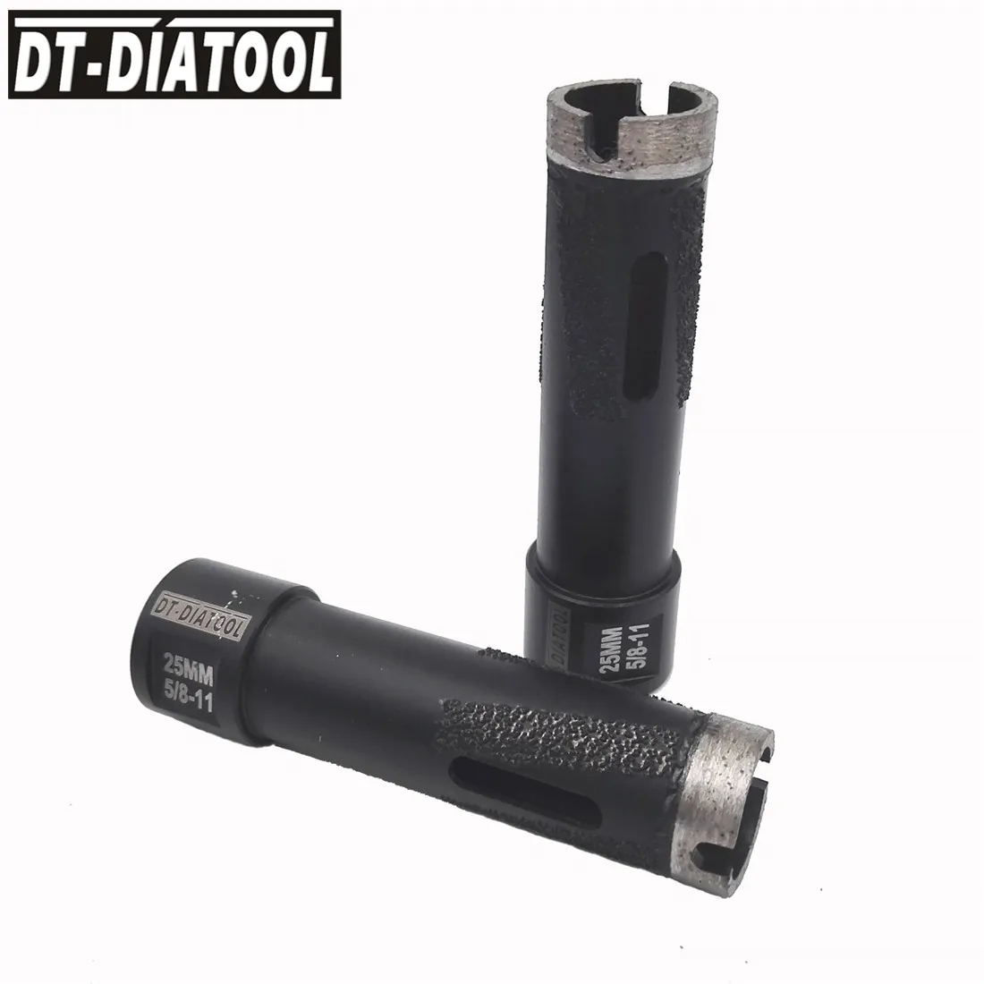 

DT-DIATOOL 2units Diameter 25mm side protection Welded Drill Bits Diamond Drilling Hole Saw Dry or Wet with 5/8-11 Thread wet