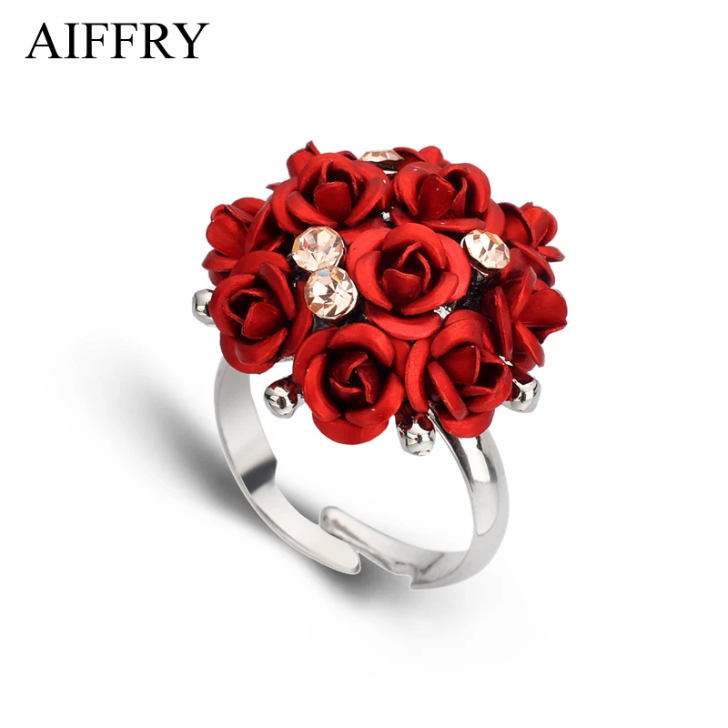 AIFFRY модные обручальные кольца для женщин белые 7 цветов розы Ювелирные изделия Женское кольцо бижутерия