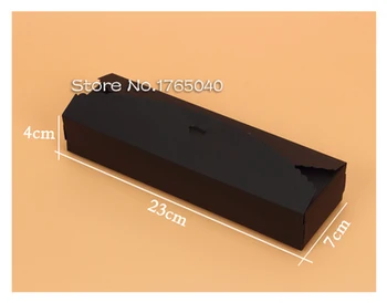 

23*7*4cm Black Cardboard Box Macaron biscuit pancakePackaging Kraft Paper Boxes Jewelry Cake Gift boxes100set/lot