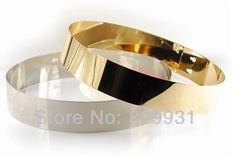 

(10 pieces/lot) Fashion women 4.5cm Wide Silver Metal Belts for Woman Gold Wedding Belt No Chain Belt in Stock can pick color