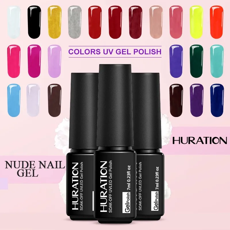 

Huration New Nude Gel Nail 8ml Gel-lacquer Lucky 29 Colors Soak Off Fast Dry UV LED Ordinary Hybrid Varnish DIY Gel Lacquer Art