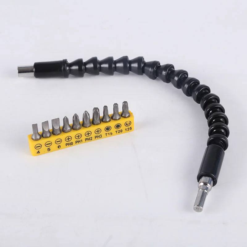 Electric drill screwdriver connection soft extension rod