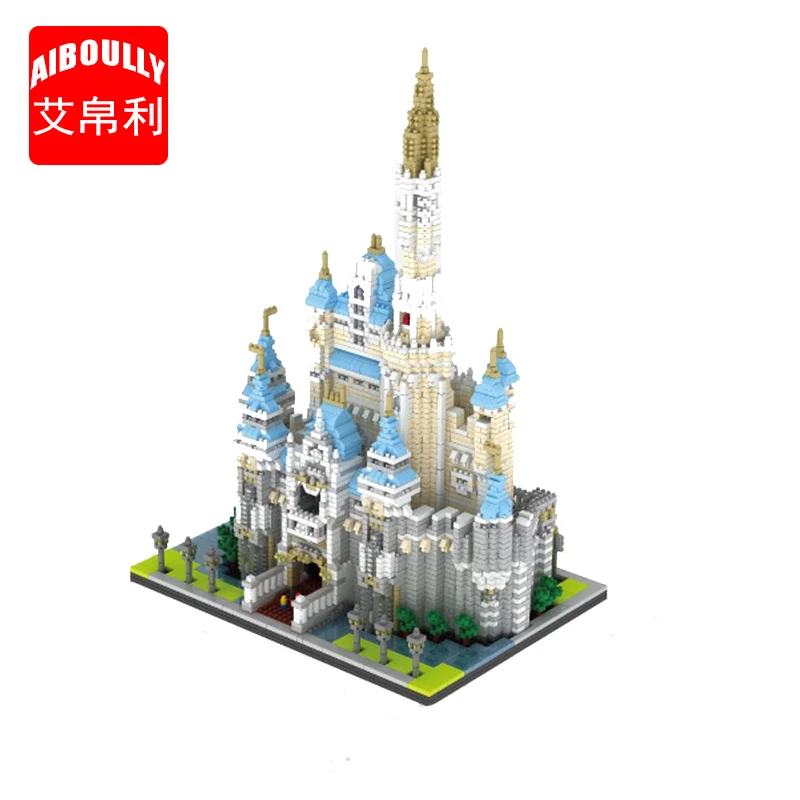 

AIBOULLY 66519 Famous Architecture Amusement Princess Dream Park Big Castle 3D DIY Mini Diamond Building Blocks Toy for Children