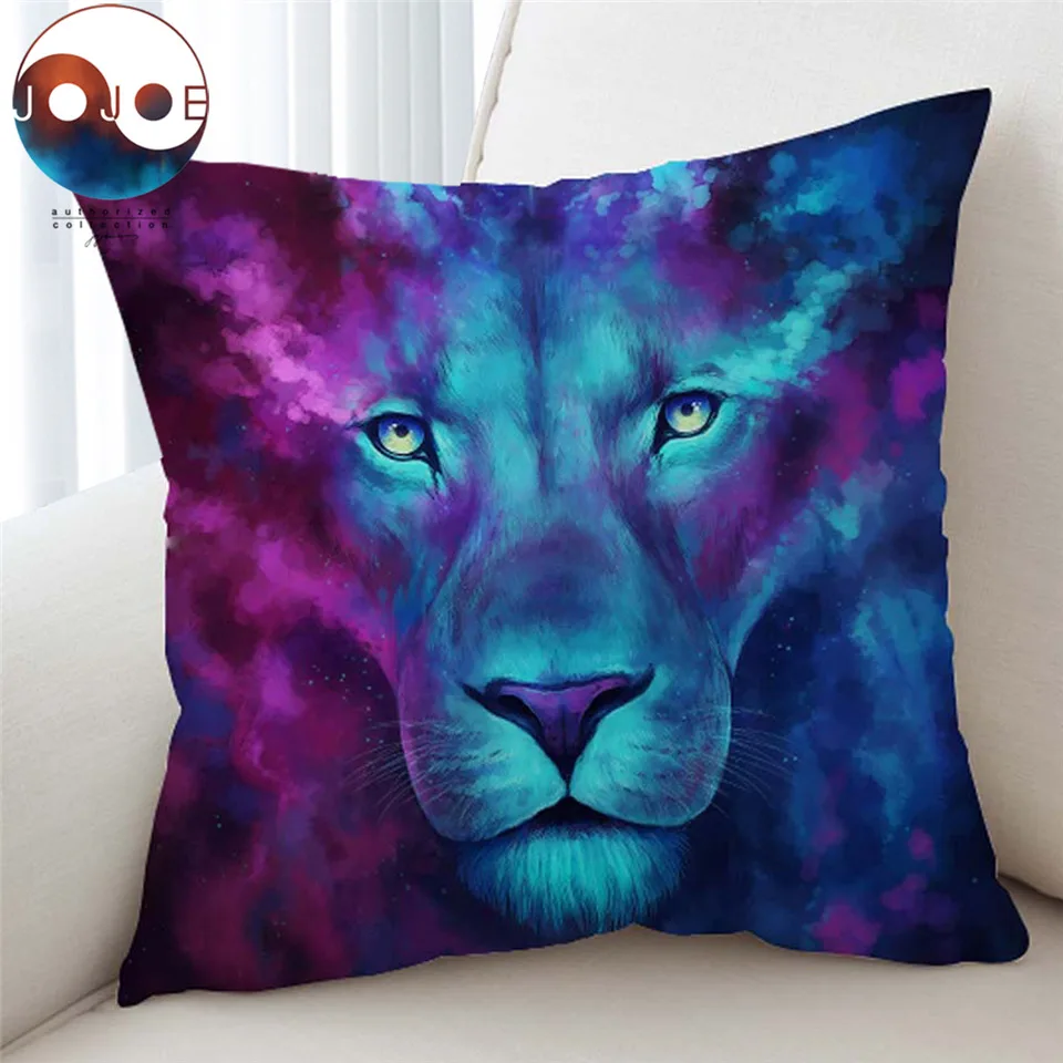 Firstborn by JoJoesArt Cushion Cover Psychedelic Lion Pillow Case Watercolor Animal Throw Cover Decorative Pillow Cover 45x45cm