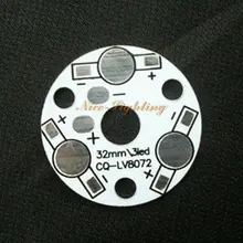 Отличного качества 3 Вт 32 мм Диаметр анодированный PCB светодиодный алюминиевый Базовый элемент высокой мощности Светодиодный теплоотвод панель