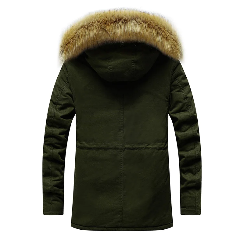 Мужская зимняя теплая меховая зимняя куртка мужская Толстая ветрозащитная парка с капюшоном мужские куртки и пальто ветровка пальто Jaqueta Masculina