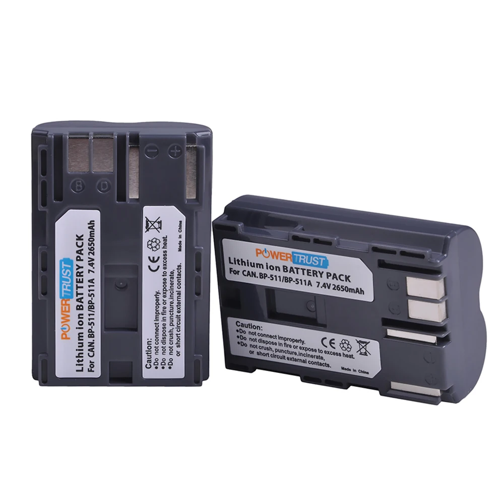 Li-ion + Carregador Usb para Canon Bp511 Bateria Duplo g6 g5 g3 g2 g1 Eos 300d 50d 40d 30d 20d 5d Baterias 2x Bp-511 Bp-511a bp 511 - Image 5