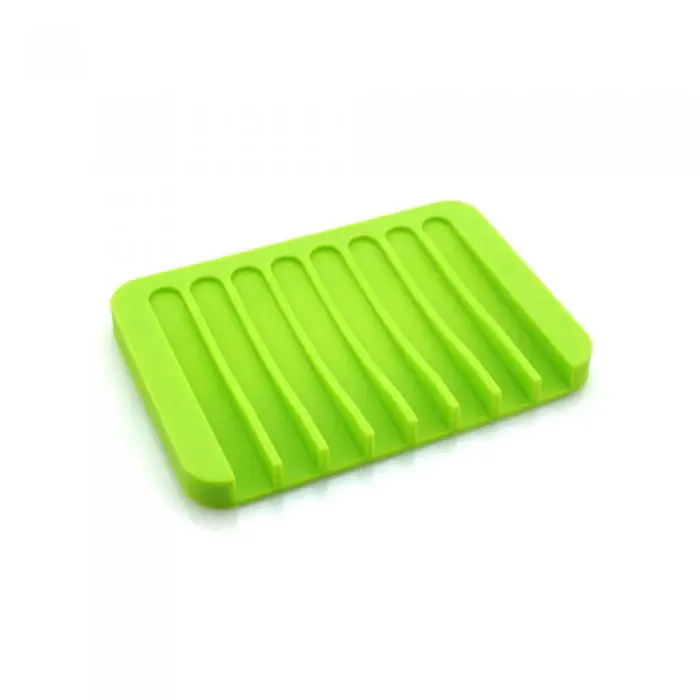 Reusable Eco-friendly Silicone Bathroom Soap Dish Plate Holder Tray Storage Case can CSV