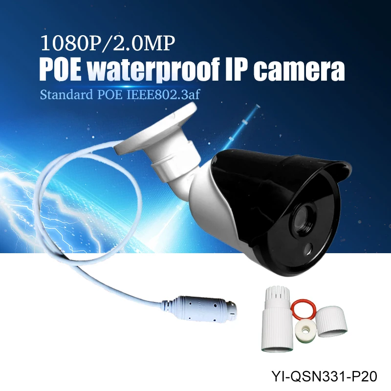 YiiSPO 1080P POE IP Camera HD 2.0MP outdoor waterproof Night Vision H.265/H.264 XMeye P2P CCTV security camera ONVIF phone view YiiSPO 1080P POE IP Camera HD 2.0MP outdoor waterproof Night Vision H.265/H.264 XMeye P2P CCTV security camera ONVIF phone view