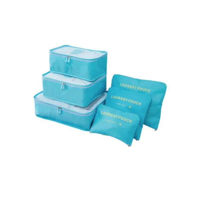 

6 Pcs set Nylon Unisex Travel Bag Packing Cubes Set Organizer Luggage Bags Large Capacity Hand Clothing Sorting Bolsa de Viaje