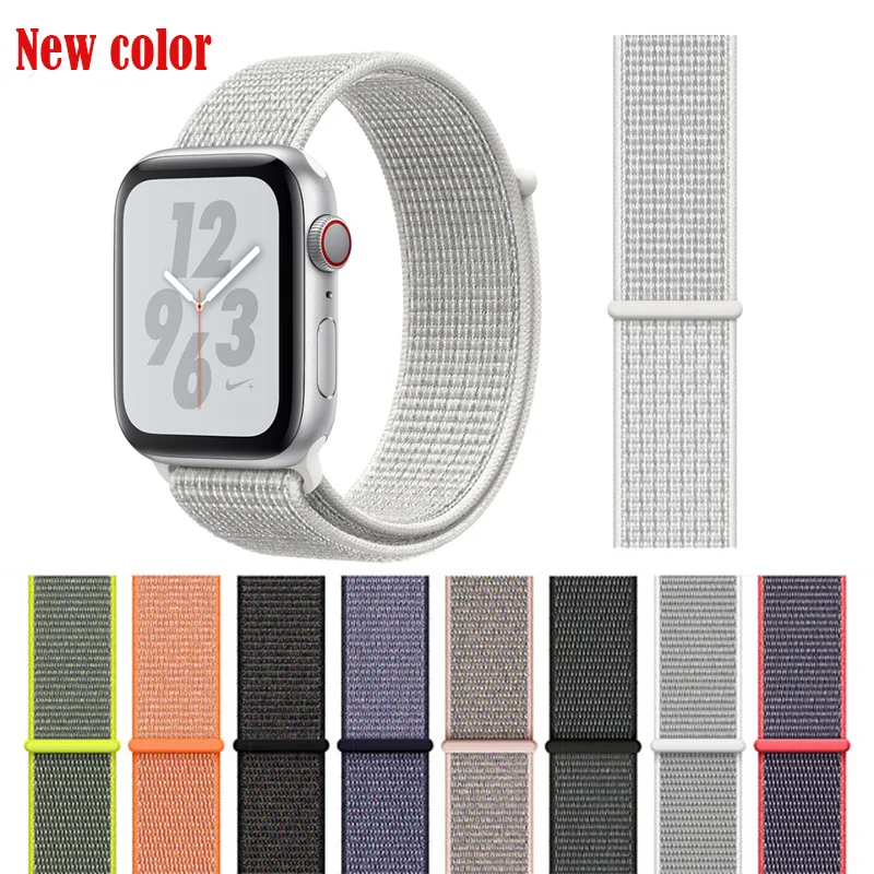 

Colorful Nylon Sport Loop Replacment Band for Apple Watch Series 1/2/3/4 Lightweight Soft Breathable Woven Strap 40/44MM38/42MM