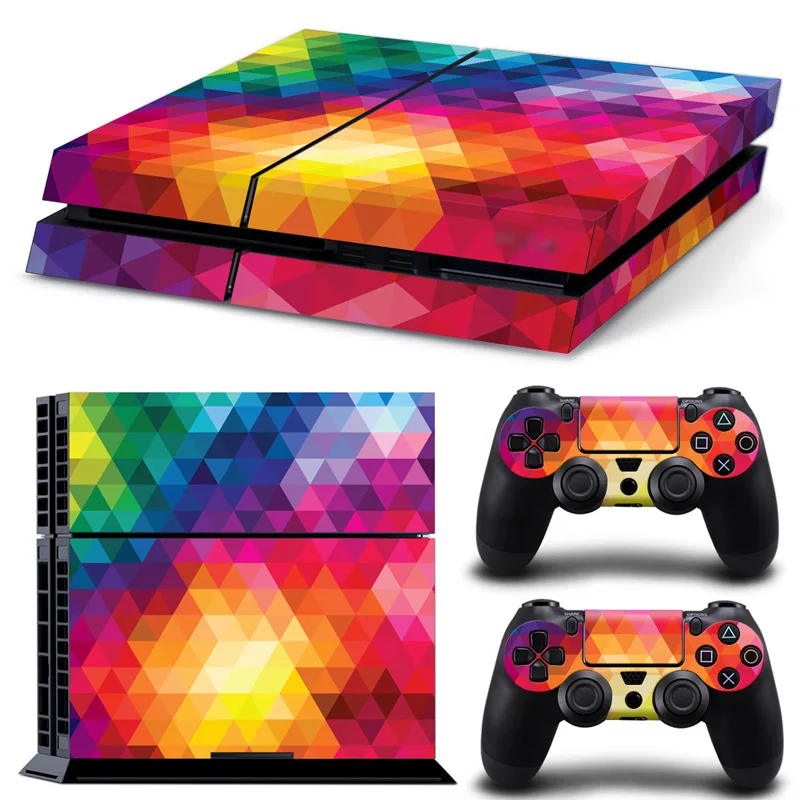 

For PS4 Skin Sticker For Sony Playstation 4 PS4 Console Protection Film Cover Decals With 2 Controller 500Set/lot