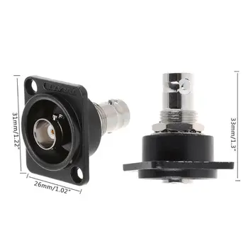 

D-Type Double BNC Plug Connector Chassis Panel Mount Adapter Audio Monitoring Parts