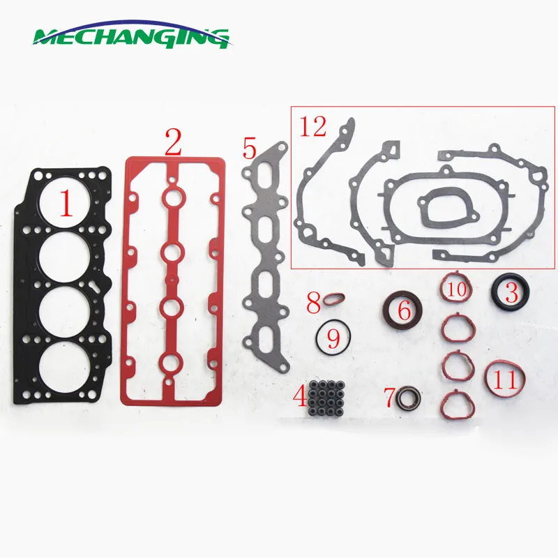 

FIT FIAT SIENA 1.2/1.3 PALIO (178BX) BRAVO I (182) 1.2 188A5.000 FULL GASKET SET ENGINE PARTS ENGINE GASKET sets 50236700