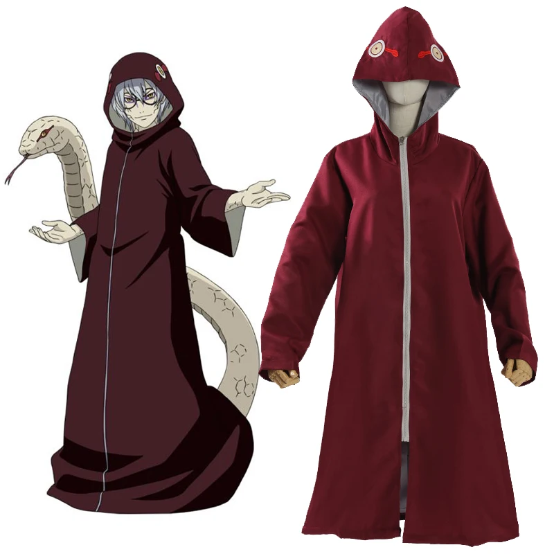 

Anime Naruto Cosplay Cape Yakushi Kabuto Orochimaru Costume Capes Cloak Long Jacket Coat Halloween Party Robe
