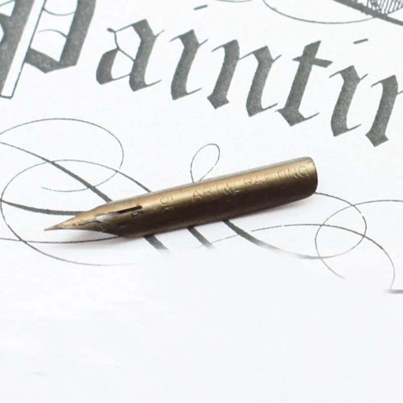 Стальной косой наконечник для Dip Pen каллиграфия медная пластина скрипт Dip ручка перо