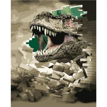 

3D dinosaur Painting lifelike window paint picture By Numbers Digital picture Coloring Unique Gift room decor Home Decoration