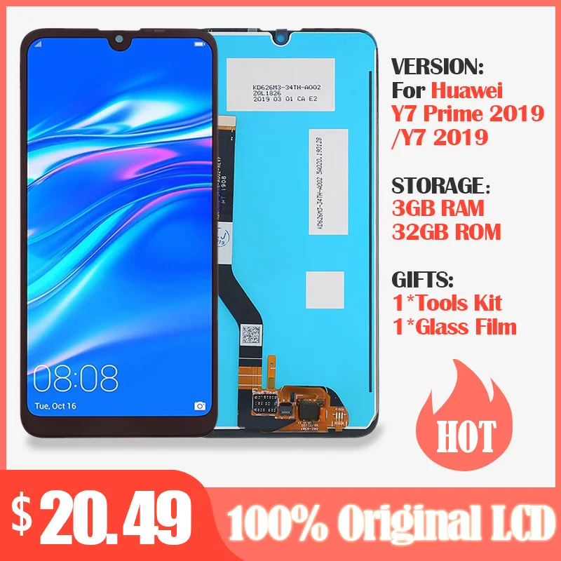 

6.26'' Display For Huawei Y7 2019/Y7 Prime 2019 LCD Display+Touch Screen Digitizer Assembly Replacement For Huawei Y7 Pro 2019